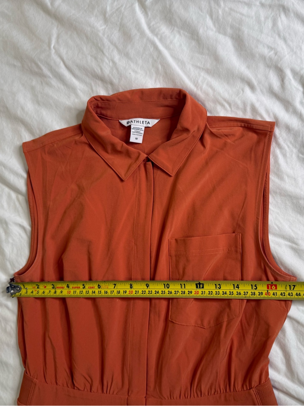 Athleta Terracotta Zip Front Romper Golf Travel Tennis Size 10 - Picture 13 of 15